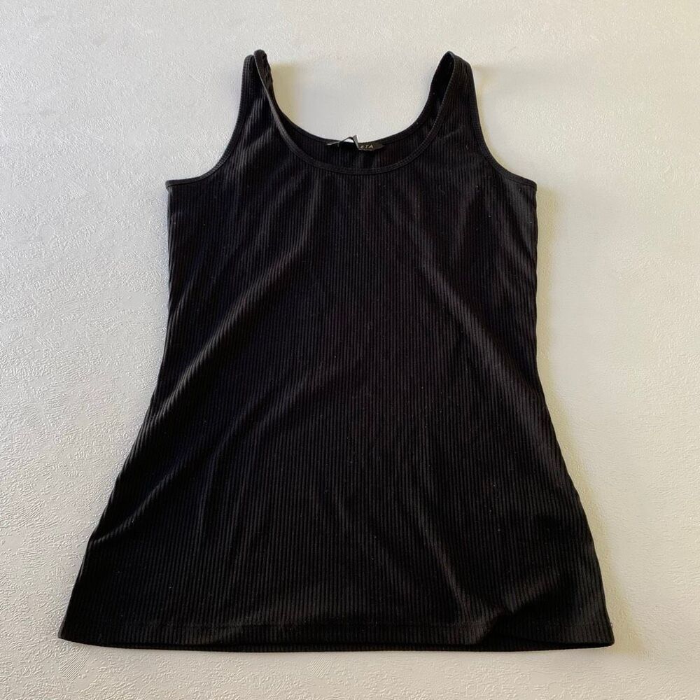 Athleta Black Ribbed Scoop Neck Tank Top Women’s M